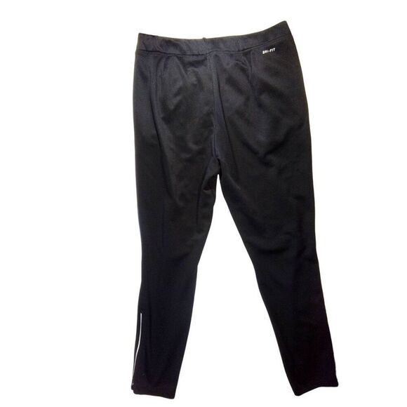 Nike DRI Fit Black Elastic + Drawstring Track Pants Zippered Ankles And Pockets - Picture 2 of 13